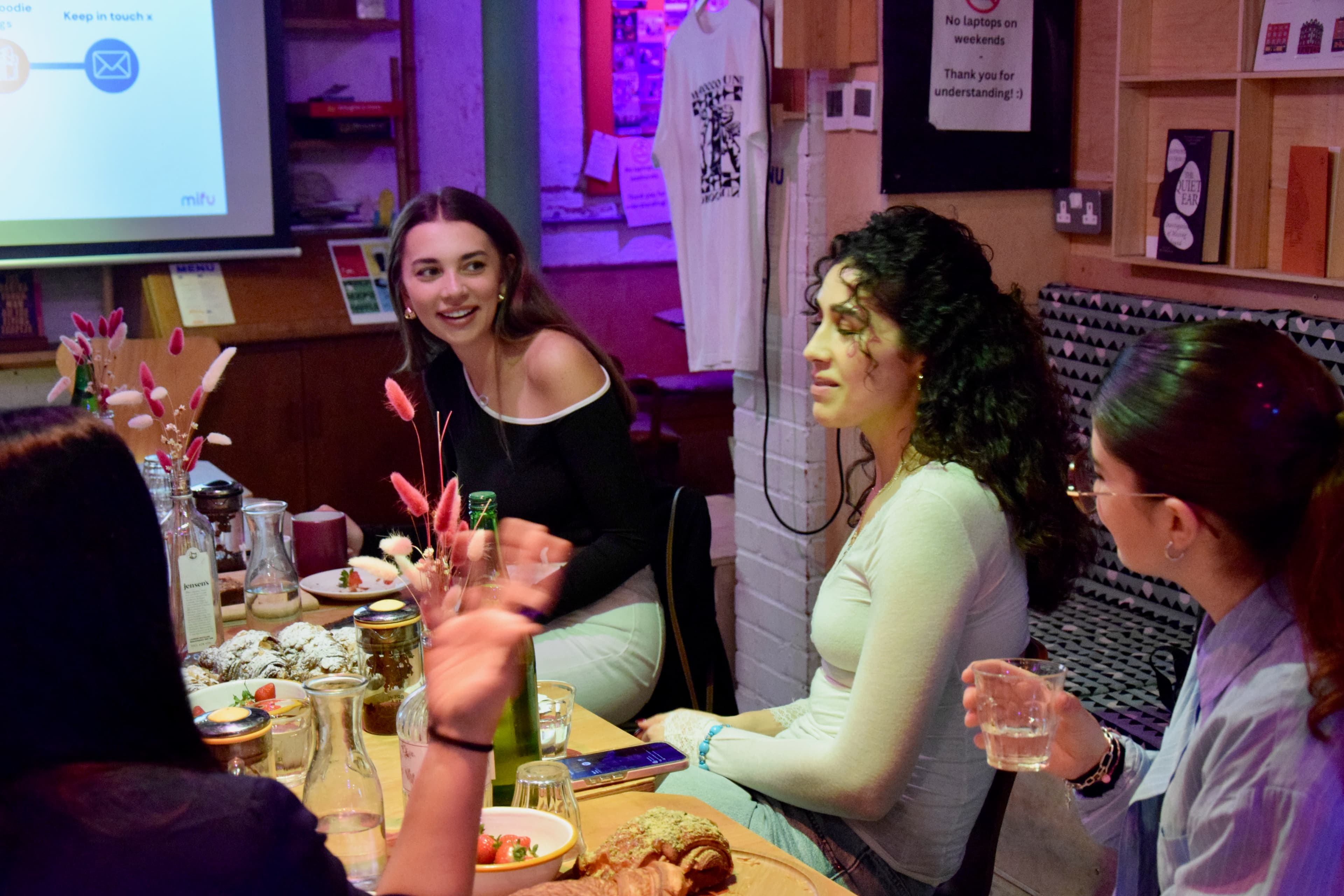 Creators discussing at Morocco Bound Bookstore event