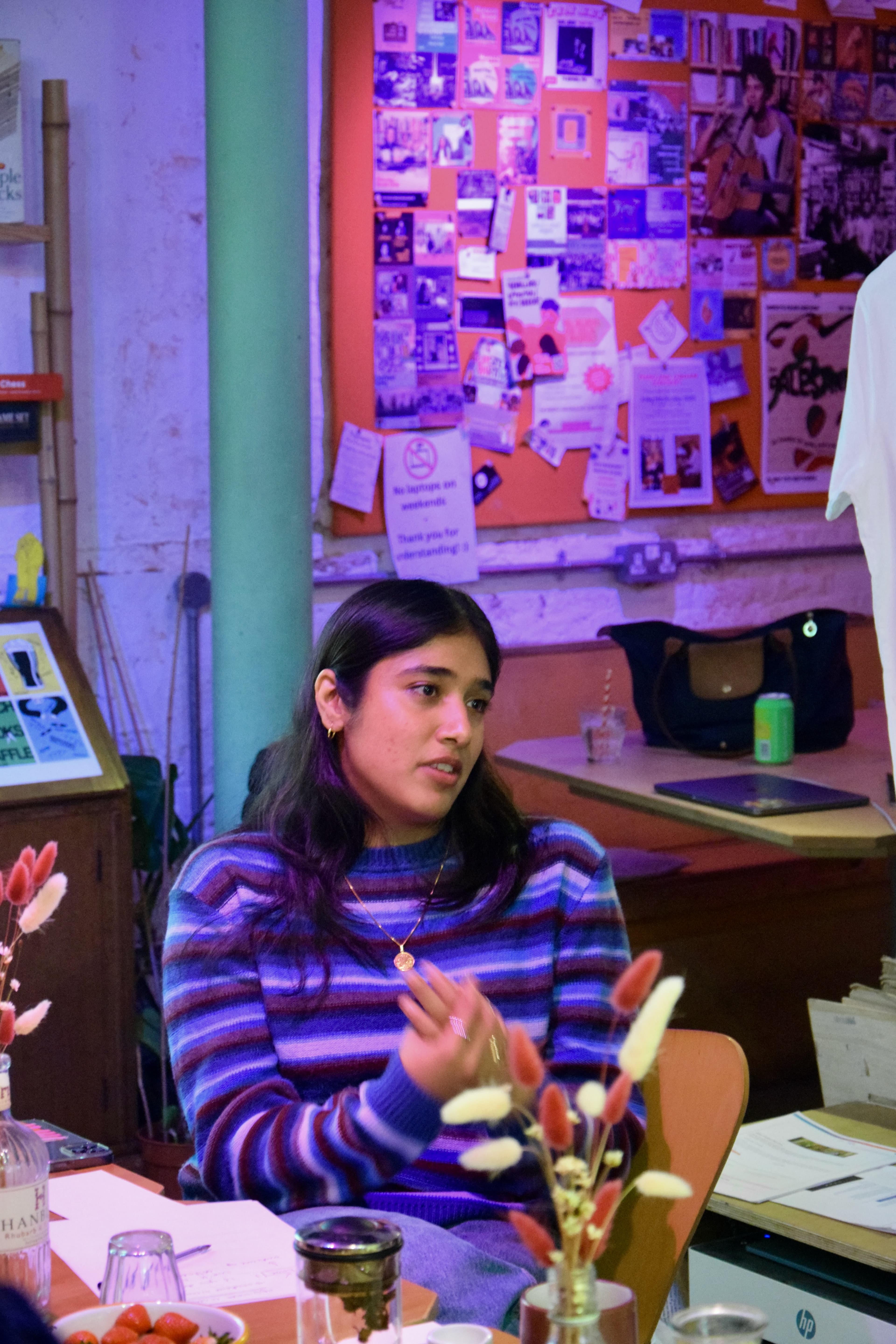 Community discussion at the bookstore